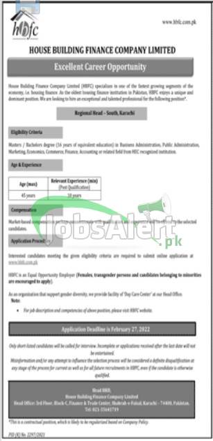 New Jobs in Karachi House Building Finance Company Limited 