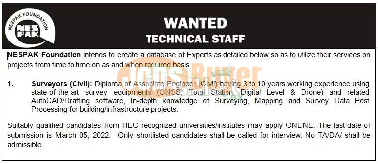 NESPAK Jobs Advertisement 2022