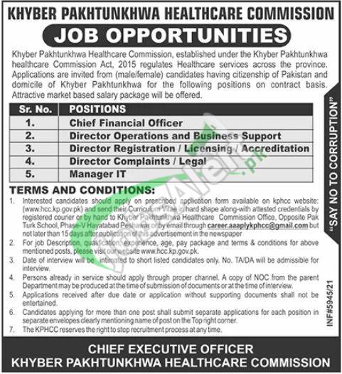 Health Care Commission KPK Jobs Advertisement